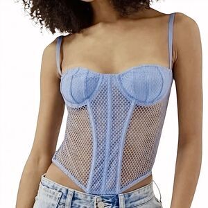 Urban Outfitters Womens Corset Sz Small Fishnet Corset Mermaid Core Whimsical